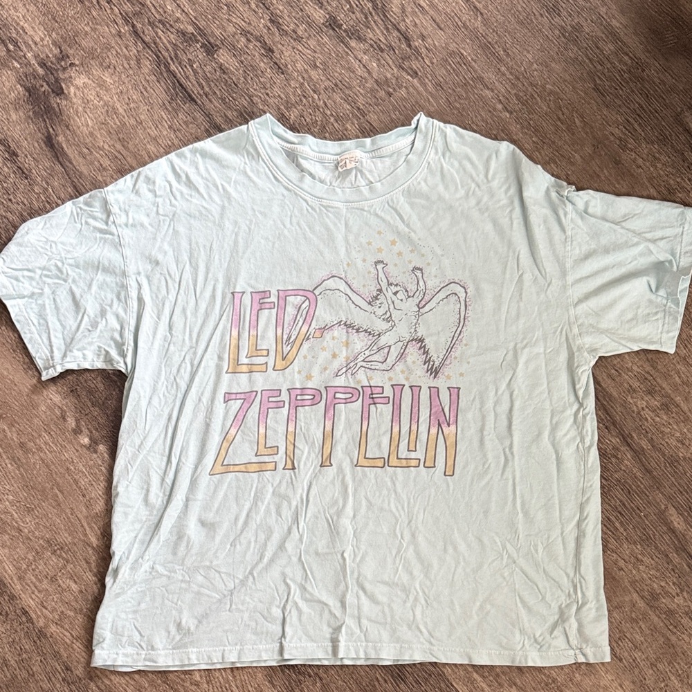 American Eagle Outfitters Light Blue Led Zeppelin Graphic Tee